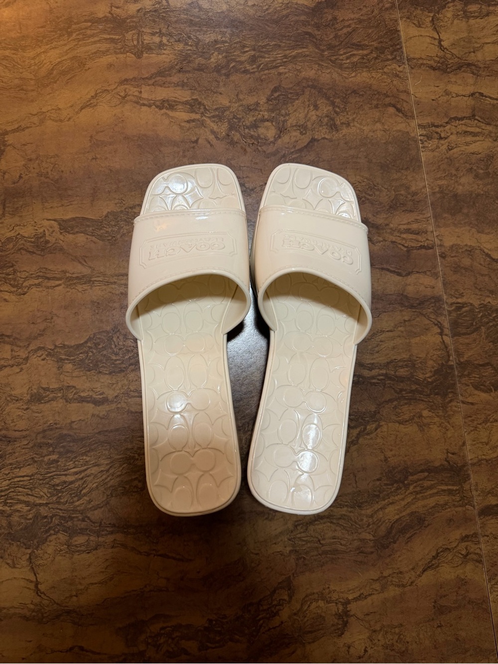 Coach Scarlett Chalk Jelly Platform Slip-On Block Heel Mule Women’s Size 8 - Picture 6 of 6